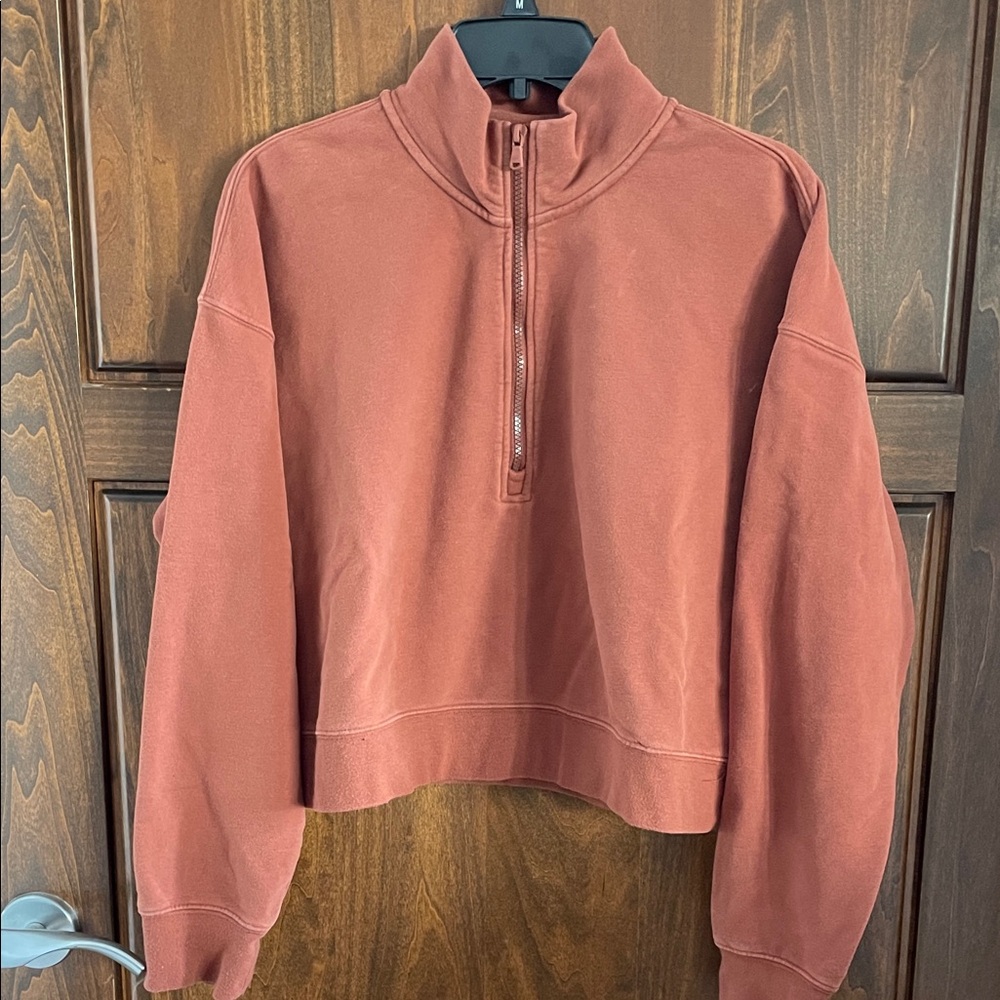 Fabletics Rust Half-Zip Sweatshirt - image 1